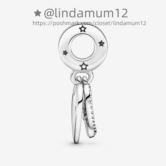 Pandora Cats & Hearts Dangle Charm - Picture 4 of 6